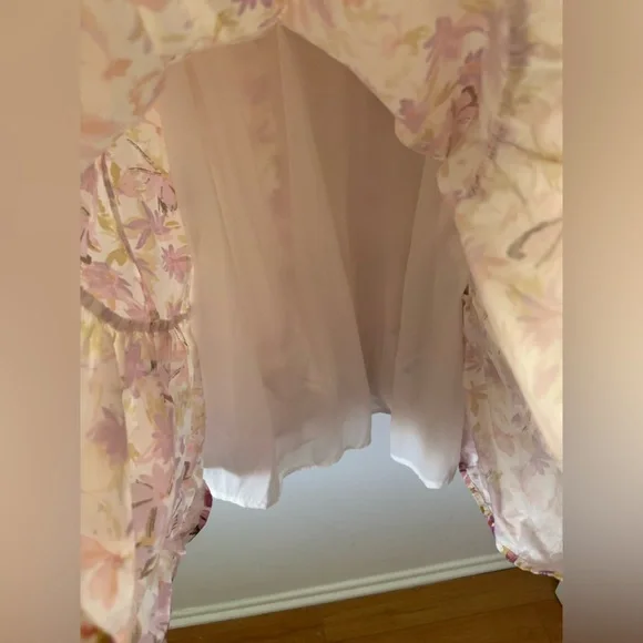 Storia x Aritzia Floral Strapless Cotton Midi Bustier Dress Medium - Picture 5 of 6